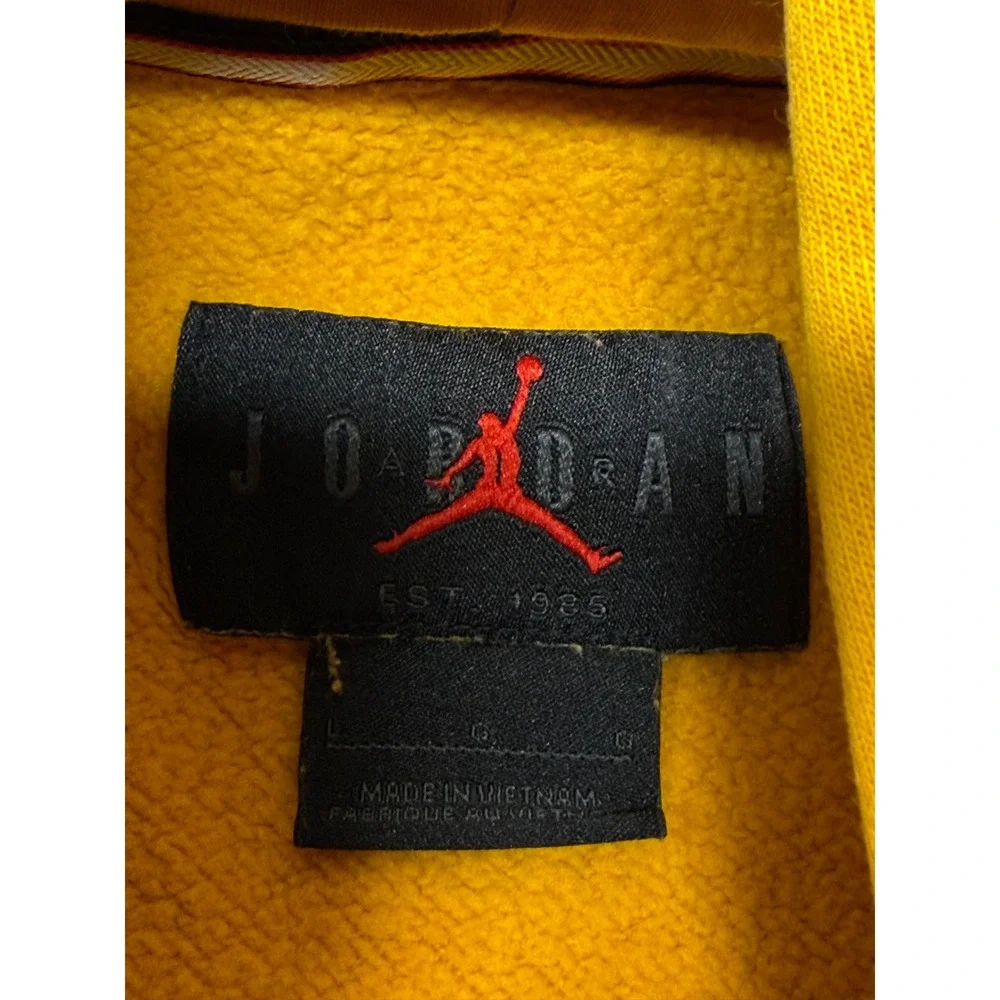 Jordan Jumpman Pullover Hoodie Yellow Mens Large Embroidered Logo Fleece